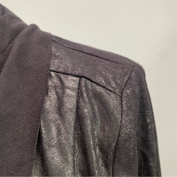 Calvin Klein Rugged Metallic Faux Suede Zip Up Waterfall Jacket - Picture 6 of 11